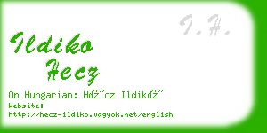 ildiko hecz business card